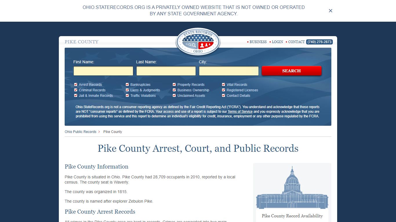 Pike County Arrest, Court, and Public Records