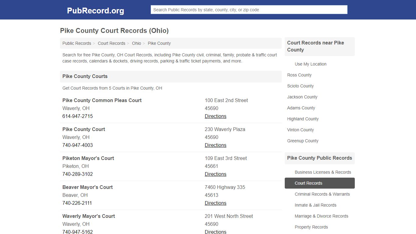 Free Pike County Court Records (Ohio Court Records)